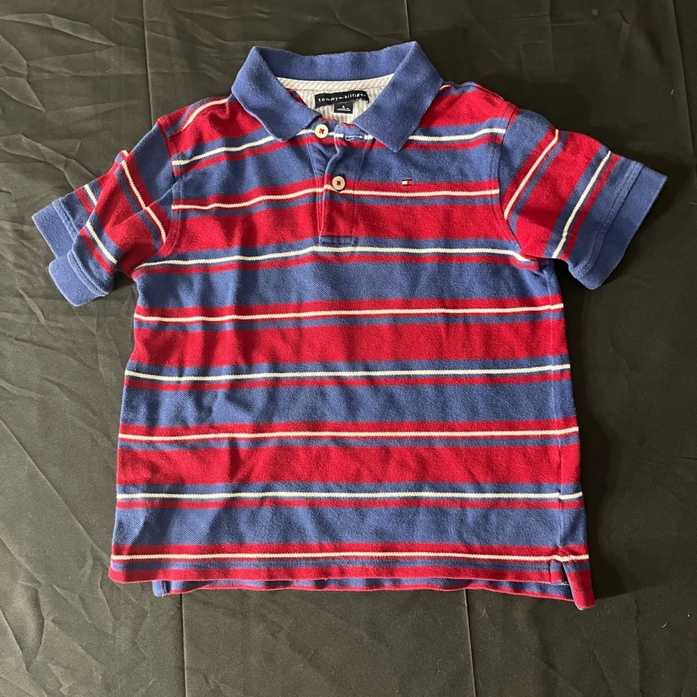 Tommy Hilfiger Kids Polo Shirt - Red and Blue Stripes